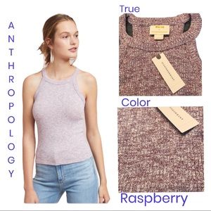 Mauve by Anthropology Marled Raspberry Harlan Tank